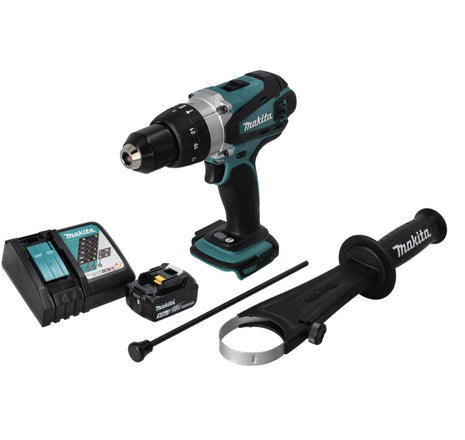 Makita DHP 458 RT1 Perceuse-visseuse à percussion sans fil 18 V 91 Nm + 1x Batterie 5,0 Ah + Chargeur