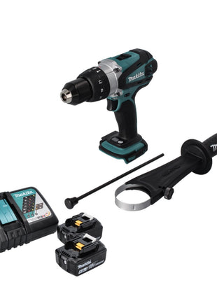 Makita DHP 458 RT Akku Schlagbohrschrauber 18 V 91 Nm + 2x Akku 5,0 Ah + Ladegerät