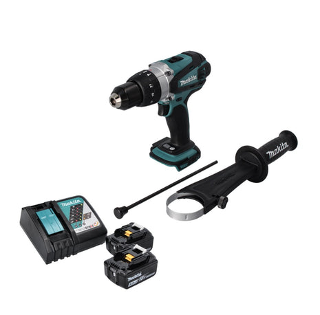 Makita DHP 458 RT Perceuse-visseuse à percussion sans fil 18 V 91 Nm + 2x Batteries 5,0 Ah + Chargeur