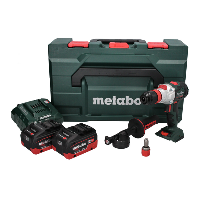 Metabo SB 18 LTX BL Q I Trapano a percussione a batteria 18 V 130 Nm brushless + 2x batteria ricaricabile 5,5 Ah + caricabatterie + metaBOX