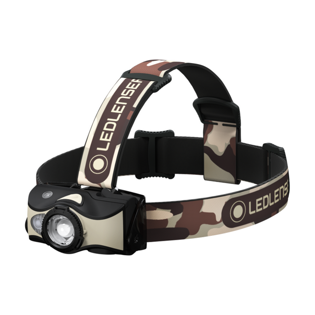 Ledlenser MH8 LED Torcia frontale 600 lm IPX4 Nera / Sabbia ( 502157 ) + 1x Batteria + 1x Cavo di ricarica