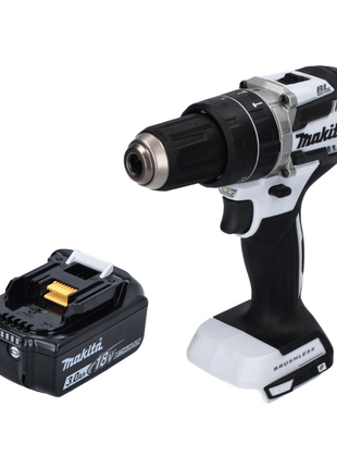 Makita DHP 484 F1 W Taladro percutor inalámbrico 18 V 54 Nm sin escobillas blanco + 1x batería 3,0 Ah - sin cargador