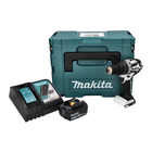 Makita DHP 484 RF1J W Perceuse-visseuse à percussion sans fil 18 V 54 Nm Brushless + 1x Batterie 3,0 Ah + Chargeur + Makpac