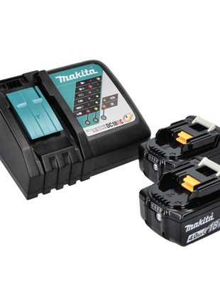 Makita DHP 484 RMJ W Taladro percutor inalámbrico 18 V 54 Nm sin escobillas blanco + 2x baterías 4,0 Ah + cargador + Makpac