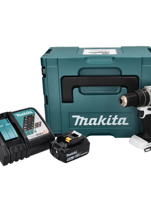 Makita DHP 484 RT1J W Akku Schlagbohrschrauber 18 V 54 Nm Brushless Weiß + 1x Akku 5,0 Ah + Ladegerät + Makpac