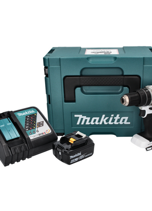 Makita DHP 484 RG1J W Akku Schlagbohrschrauber 18 V 54 Nm Brushless Weiß + 1x Akku 6,0 Ah + Ladegerät + Makpac