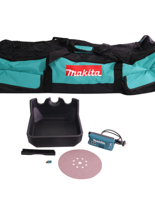 Makita DSL 800 RT1X ponceuse à long col sans balais 18 V 225 mm + 1x batterie 5,0 Ah + chargeur + accessoires + sac