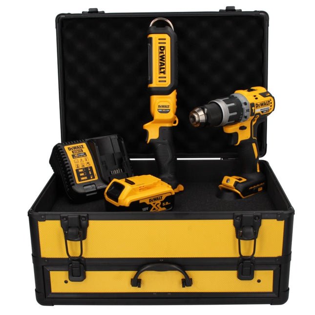 DeWalt DCD 796 P1 TX Trapano avvitatore a percussione a batteria 18V 70 Nm in valigetta TX + 1x Batteria 5,0 Ah + Caricabatterie + Torcia