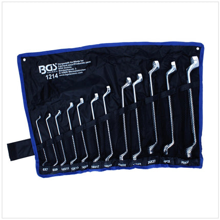 BGS technic Set di 12 Chiavi a doppio anello, a gomito SW 6 x 7 - 30 x 32 mm ( 1214 )