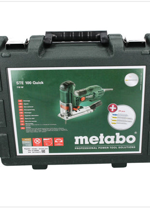 Metabo STE 100 Quick Stichsäge 710 W ( 601100900 ) + 21x Stichsägeblatt + Absaugstutzen + Schutzglas + Koffer