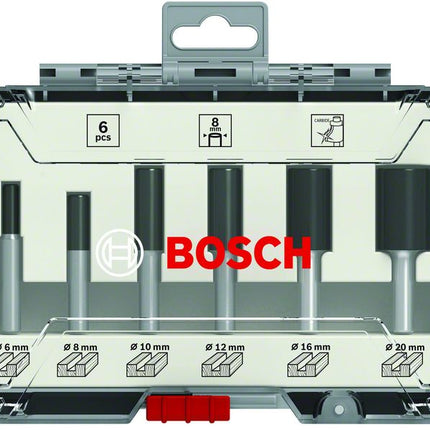 Bosch Nutfräser Set 8 mm 6 tlg. + Koffer ( 2607017466 ) für Oberfräse - Toolbrothers