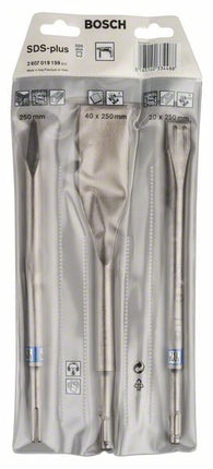 Set di scalpelli Bosch SDS-plus 3 pezzi ( 2607019159 ) Piatto / A punta / Scalpello per piastrelle Long Life autoaffilante