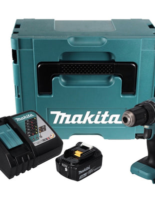 Makita DHP 485 RF1J Perceuse-visseuse à percussion sans fil 18 V 50 Nm Brushless + 1x Batterie 3,0 Ah + Chargeur + Makpac