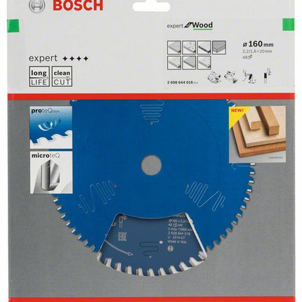 Bosch Kreissägeblatt Expert for Wood Holz 160 x 20 x 2,2 mm 48 Zähne ( 2608644018 ) - Toolbrothers
