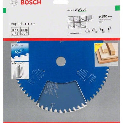 Lama circolare Expert for Wood Bosch 190 x 20 x 2,6 mm 56 denti per legno ( 2608644046 )