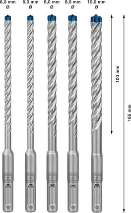 Bosch EXPERT SDS Plus-7X Hammerbohrer Set 6 - 10 mm 5 tlg. ( 2608900198 ) für Beton / Stein - Nachfolger von 2608576200 - Toolbrothers