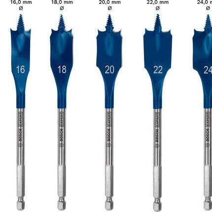 Bosch EXPERT SelfCut Speed Flachfräsbohrer Set 14 - 24 mm 6 tlg. ( 2608900332 ) für Holz - Nachfolger von 2608595424 - Toolbrothers
