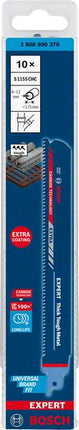 Bosch EXPERT Thick Tough Metal S 1155 CHC Lama per seghetto alternativo 225 mm 10 pz. ( 2608900370 ) Tecnologia al carburo