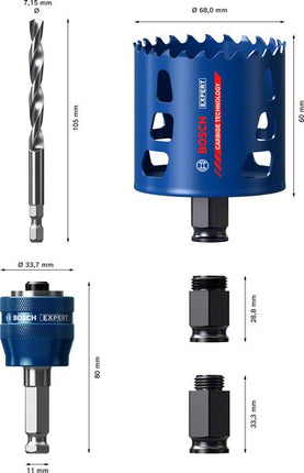 Bosch EXPERT Tough Material Lochsägen Starter Set 68 x 60 mm Carbide ( 2608900450 ) Universal - Nachfolger von 2608594267 - Toolbrothers