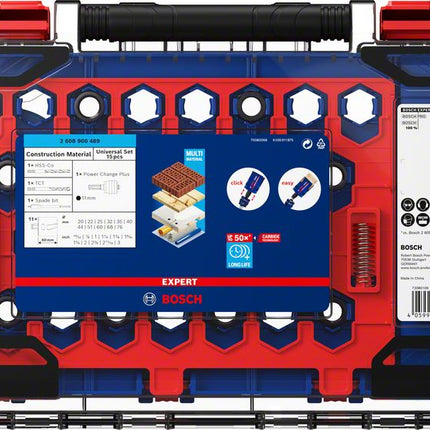 Bosch EXPERT Set Seghe a tazza Construction Material 20 - 76 mm ( 2608900489 ) 15 pz., Carburo - Successore del 2608580870