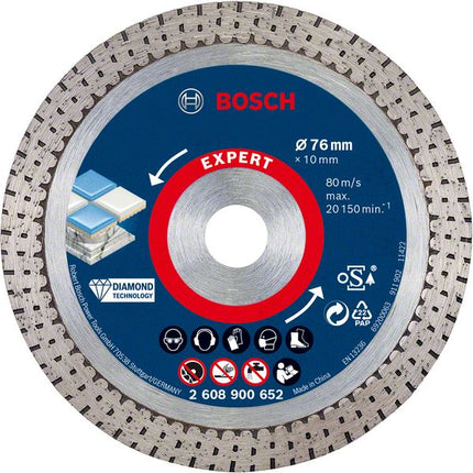 Bosch Expert Hard Ceramic 76 mm disco diamantato 76 x 1,5 x 10 mm ( 2608900652 ) Tecnologia diamantata - successore di 2608615020
