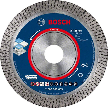 Bosch EXPERT Disco diamantato in ceramica dura 125 x 22,23 mm 1 pz. ( 2608900655 ) Tecnologia diamantata
