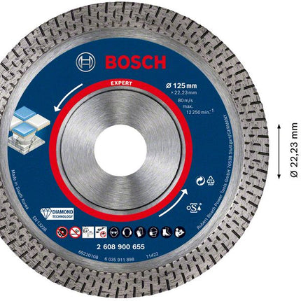 Bosch EXPERT Disco diamantato in ceramica dura 125 x 22,23 mm 1 pz. ( 2608900655 ) Tecnologia diamantata