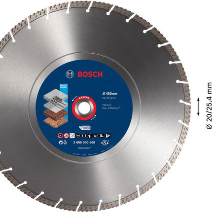 Bosch Expert MultiMaterial Diamant Trennscheibe 450 x 3,3 x 25,40  mm ( 2608900668 ) Diamond Technology für Tischsägen / Benzinsägen - Toolbrothers