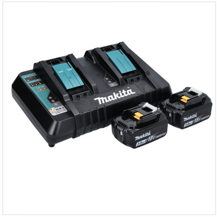 Makita DML 810 PF Luce LED portatile a batteria 18 / 36 V ( 2 x 18 V ) 5500 lm IP54 + 2x batteria 3,0 Ah + doppio caricabatterie