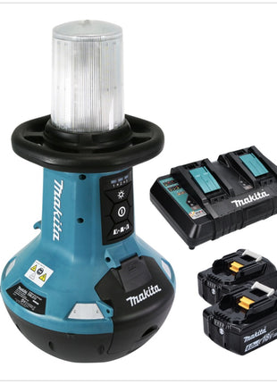 Luz de área LED con batería Makita DML 810 PG 18 / 36 V (2 x 18 V) 5500 lm IP54 + 2x baterías 6,0 Ah + cargador doble