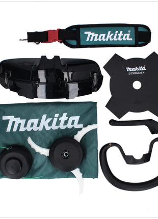 Makita UR 003 GM101 Akku Freischneider 40 V Brushless IPX4 + Akku 4,0 Ah + Schultergurt + Messerkopf + Fadenkopf + Schlagmesser + Tasche - ohne Ladegerät