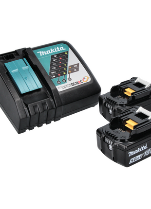 Makita DML 812 RT  Lampe de chantier sans fil 18 V avec LED 1250 lm + 2x Batterie 5,0 Ah + Chargeur