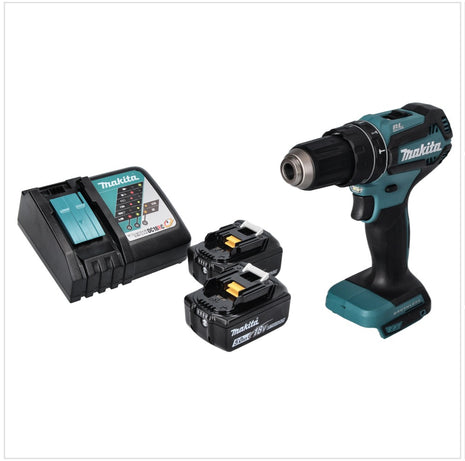 Makita DHP 485 RT trapano a percussione a batteria 18 V 50 Nm brushless + 2x batteria ricaricabile 5,0 Ah + caricabatterie