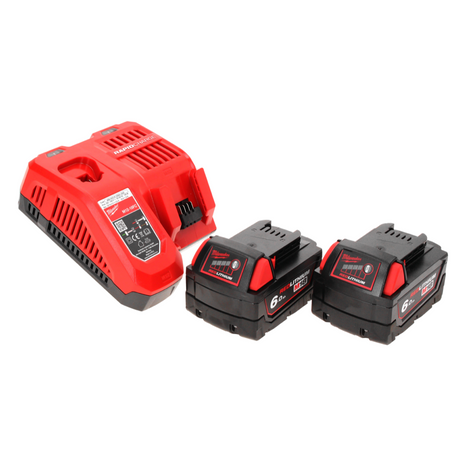 Milwaukee M18 NRG-602 Set de démarrage : 2x Batteries 6,0 Ah / 6000 mAh 18V  + Chargeur (4932451079) (2x 4932451244)