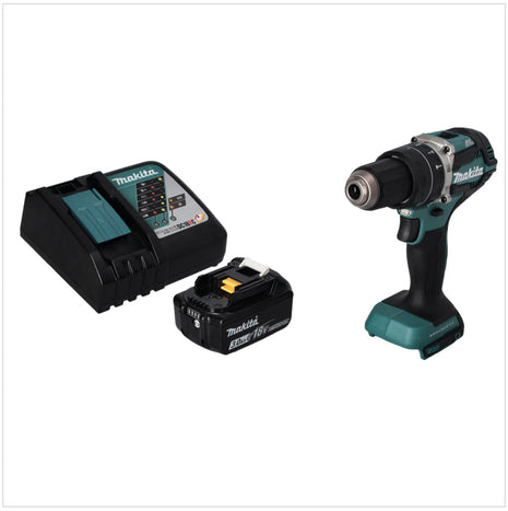 Makita DHP 484 RF1 Perceuse-visseuse à percussion sans fil 18 V 54 Nm brushless + 1x Batterie 3,0 Ah + Chargeur