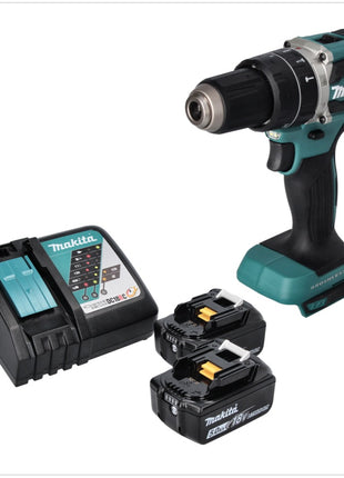 Taladro percutor inalámbrico Makita DHP 484 RT 18 V 54 Nm sin escobillas + 2 baterías 5,0 Ah + cargador