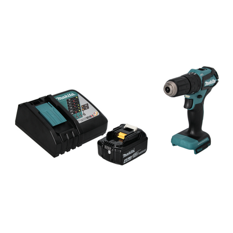 Taladro percutor inalámbrico Makita DHP 483 RM1 18 V 40 Nm sin escobillas + 1x batería 4,0 Ah + cargador