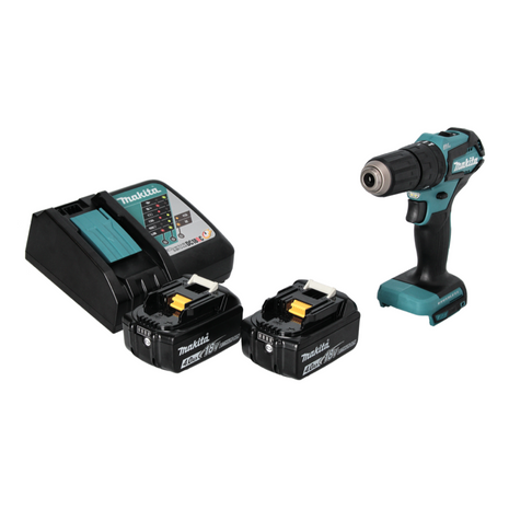 Makita DHP 483 RM Perceuse-visseuse à percussion sans fil 18 V 40 Nm Brushless + 2x batterie 4,0 Ah + chargeur