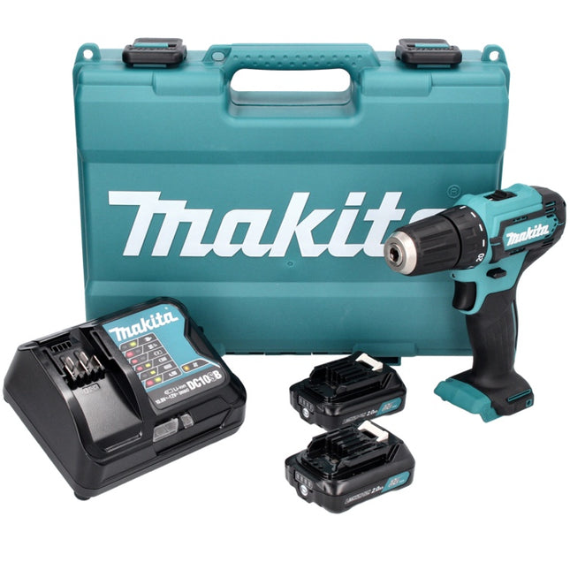 Makita DF 333 DSAE Trapano avvitatore a batteria 12 V max. 30 Nm + 2x Batterie 2,0 Ah + Caricabatterie + Valigetta
