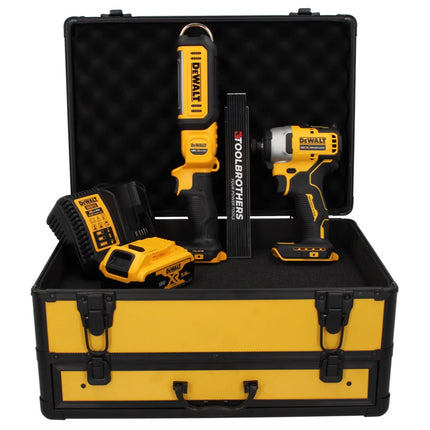 Avvitatore a percussione a batteria DeWalt DCF809P1TX 18V Brushless + lampada a batteria DCL050 18V + 1x batteria 5.0Ah + caricabatterie + custodia TX + metro pieghevole