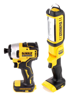 Perceuse-visseuse sans fil DeWalt DCD 791 P1 TX 18 V 70 Nm sans balais + lampe à batterie DCL 050 18 V + 1 batterie 5,0 Ah + chargeur + mètre pliant + coffret TX