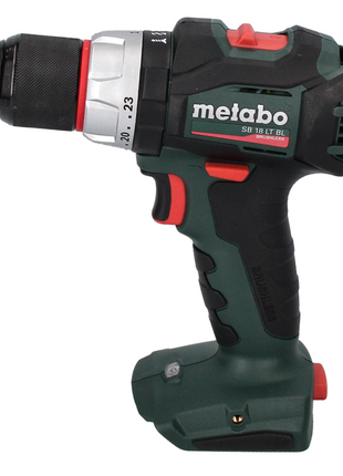 Taladro percutor a batería Metabo SB 18 LT BL 18 V 75 Nm sin escobillas + juego de puntas 32 piezas + metaBOX - sin batería, sin cargador