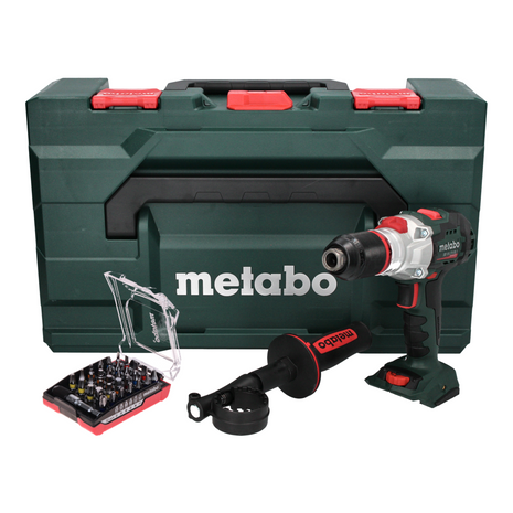 Taladro percutor a batería Metabo SB 18 LTX BL I 18 V 130 Nm sin escobillas + juego de puntas 32 piezas + metaBOX - sin batería, sin cargador