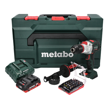 Metabo SB 18 LTX BL I taladro percutor a batería 18 V 130 Nm sin escobillas + 1x batería 4,0 Ah + cargador + juego de puntas 32 piezas + metaBOX