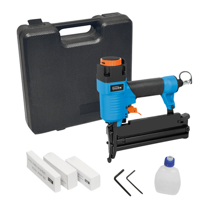 Güde Graffettatrice/Chiodatrice ad aria compressa 3 in 1 / 20 - 40 mm / 4 - 7,5 bar + Set di 800 Chiodi / Graffette + Valigetta ( 40221 )