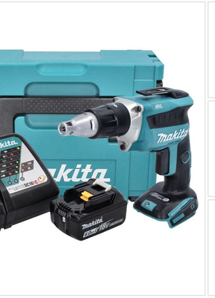 Makita DFS 452 RG1J Akku Schnellbauschrauber 18 V Brushless + 1x Akku 6,0 Ah + Ladegerät + Makpac - Toolbrothers