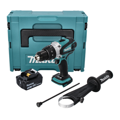 Taladro percutor inalámbrico Makita DHP 458 T1J 18 V 91 Nm + 1x batería 5,0 Ah + Makpac - sin cargador