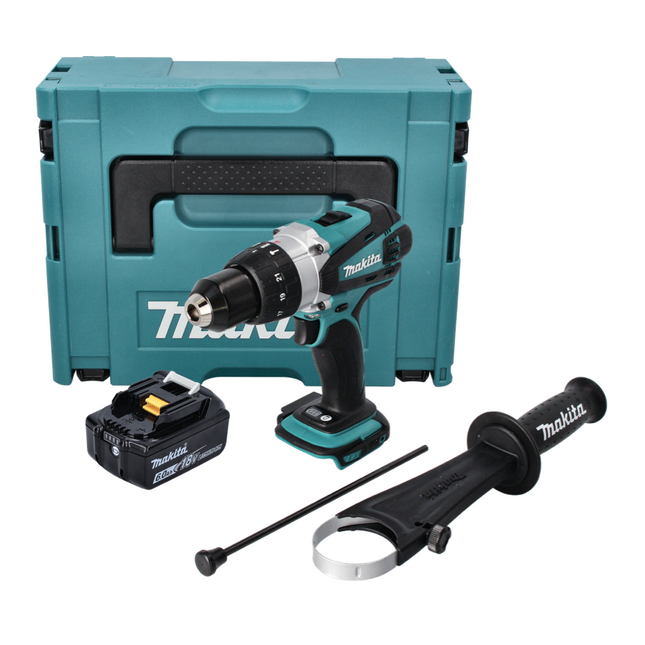 Trapano avvitatore a percussione a batteria Makita DHP 458 G1J 18 V 91 Nm + 1x batteria 6,0 Ah + Makpac - senza caricabatterie