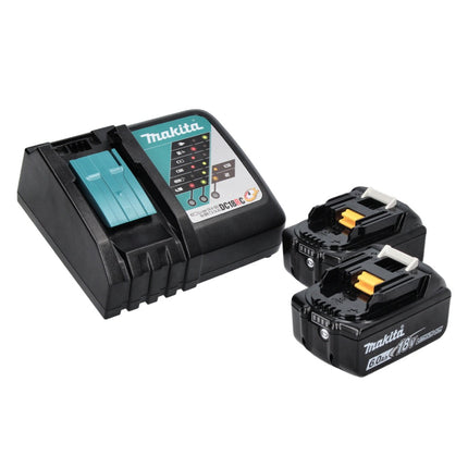 Smerigliatrice angolare a batteria Makita DGA 452 RGJ 18 V 115 mm + 2x batteria ricaricabile 6,0 Ah + caricabatterie + Makpac
