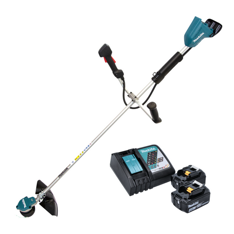 Makita DUR 368 ARM Akku Freischneider 36 V ( 2 x 18 V ) Zweihandgriff Brushless + 2x Akku 4,0 Ah + Ladegerät